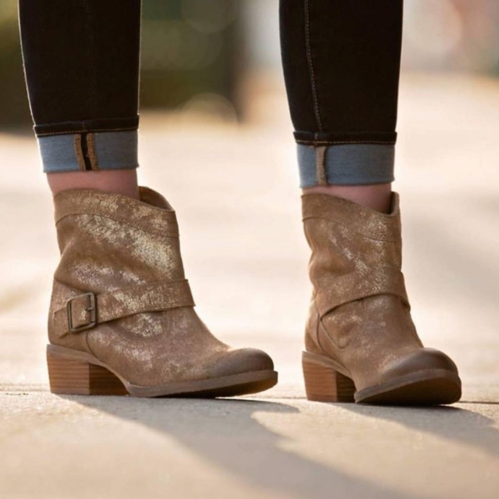 NIB Pascal Fine Metallic Combat Moto Boots